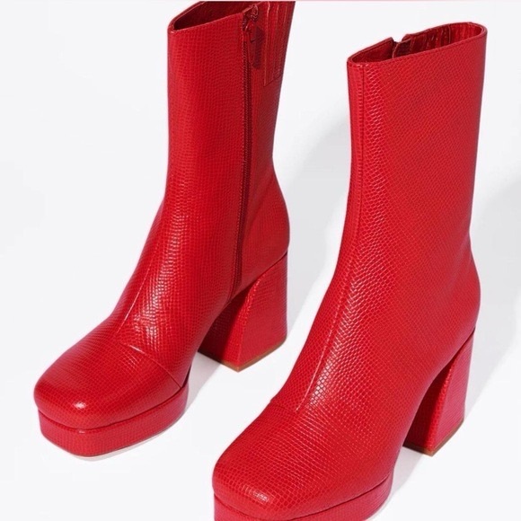 Charlotte Stone Shoes - Charlotte Stone Maeve Platform Boots in “Vamp” Red size 9